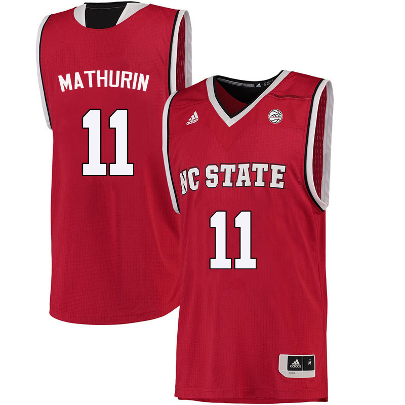 Men NC State Wolfpack #11 Jennifer Mathurin College Basketball Jerseys-Red - Click Image to Close